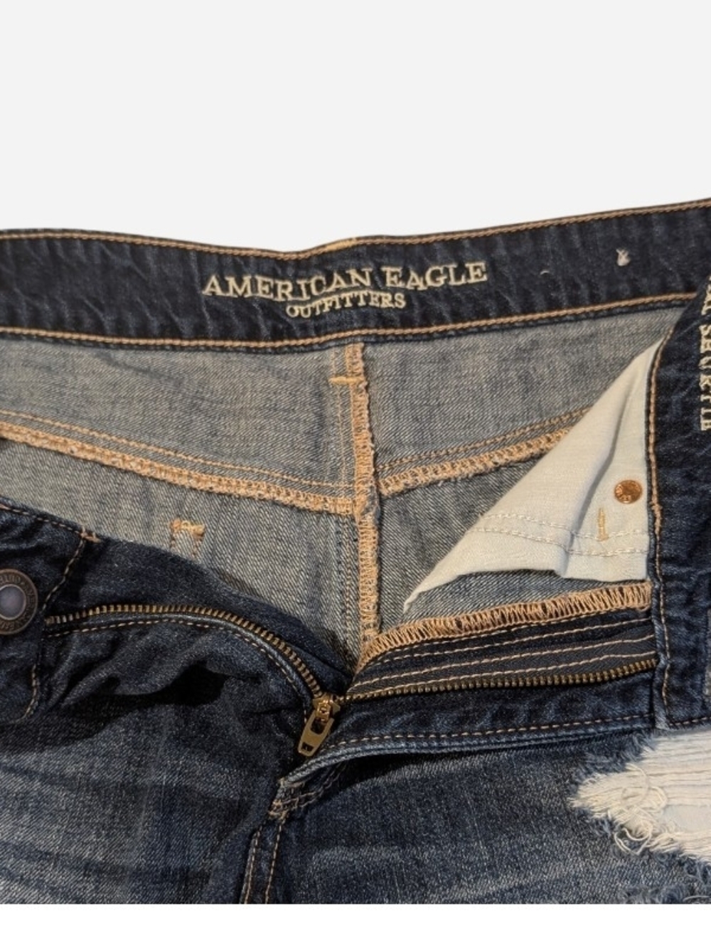 Pre-owned Denim Ripped Frayed Hem Women’s Shorts - Blue - Picture 3 of 15